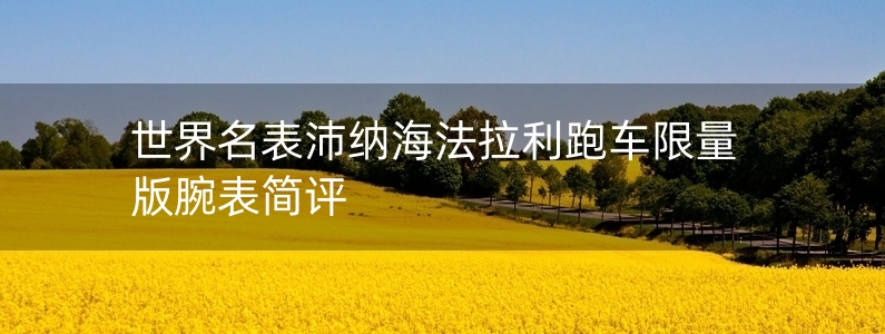 世界名表沛納海法拉利跑車限量版腕表簡(jiǎn)評(píng)