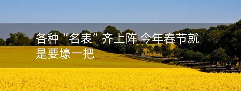 各種“名表”齊上陣 今年春節(jié)就是要壕一把