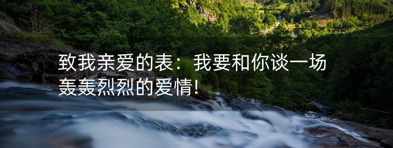 致我親愛的表：我要和你談一場轟轟烈烈的愛情!