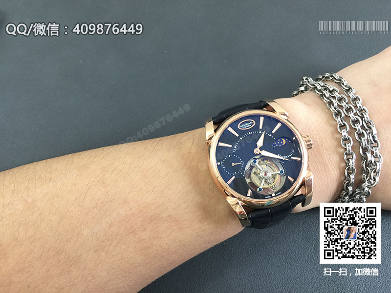 Parmigiani Fleurier Tonda 帕瑪強(qiáng)尼Tourbillon系列玫瑰金黑盤星月相陀飛輪手表