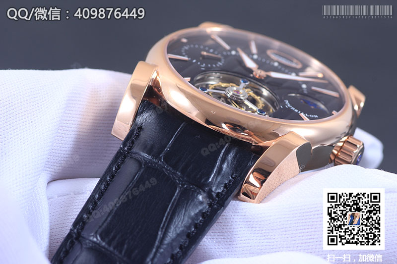 Parmigiani Fleurier Tonda 帕瑪強(qiáng)尼Tourbillon系列玫瑰金黑盤星月相陀飛輪手表