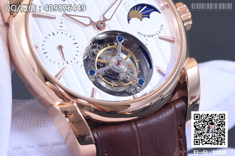 Parmigiani Fleurier Tonda 帕瑪強尼Tourbillon系列玫瑰金白盤星月相陀飛輪手表