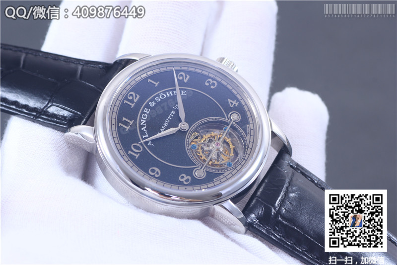 A. Lange & S?hne朗格1815系列陀飛輪腕表 黑色字面 精鋼表殼 銀色刻度