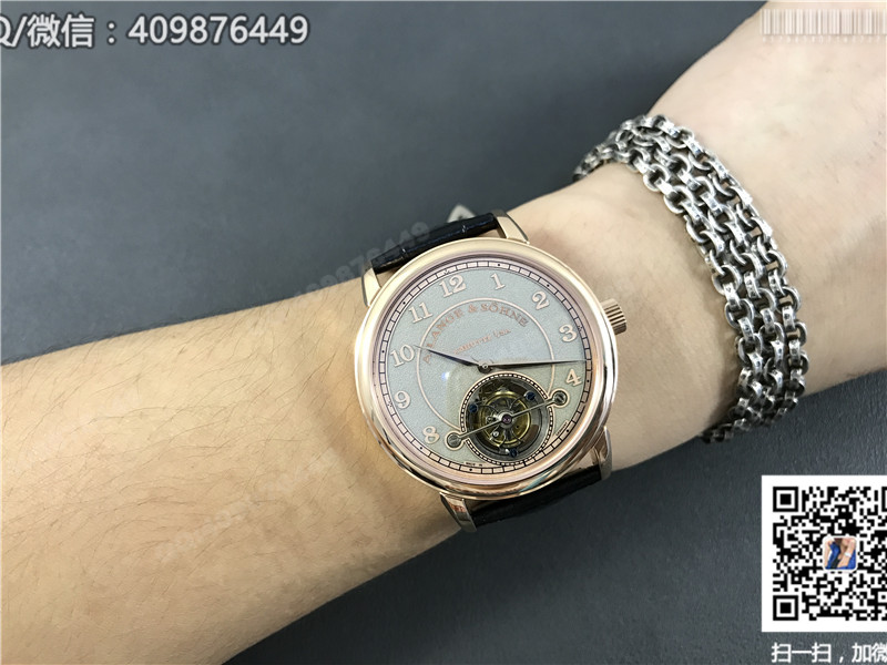 朗格A.Lange&Sohne 1815系列 玫瑰金表殼 銀灰色字面 手動陀飛輪