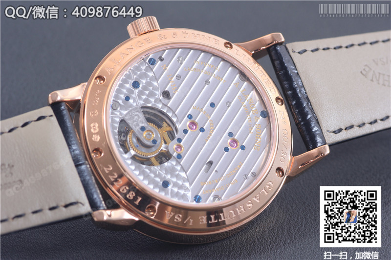 朗格A.Lange&Sohne 1815系列 玫瑰金表殼 銀灰色字面 手動陀飛輪