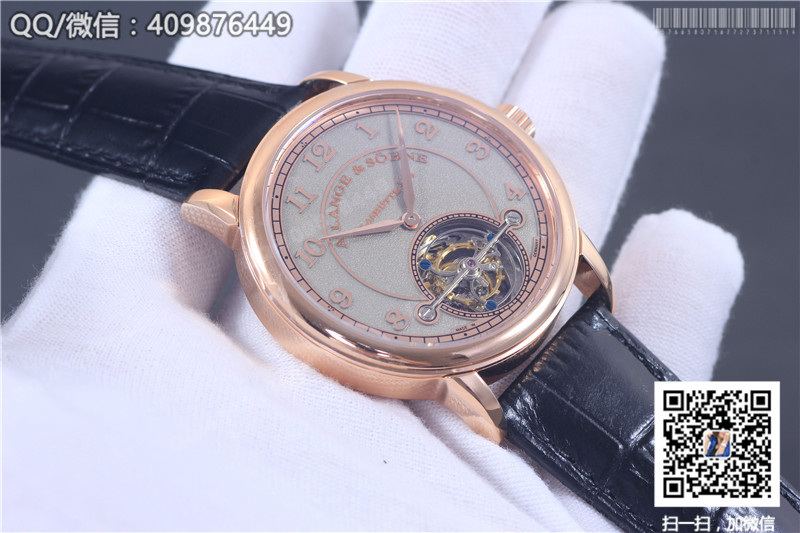 朗格A.Lange&Sohne 1815系列 玫瑰金表殼 銀灰色字面 手動陀飛輪