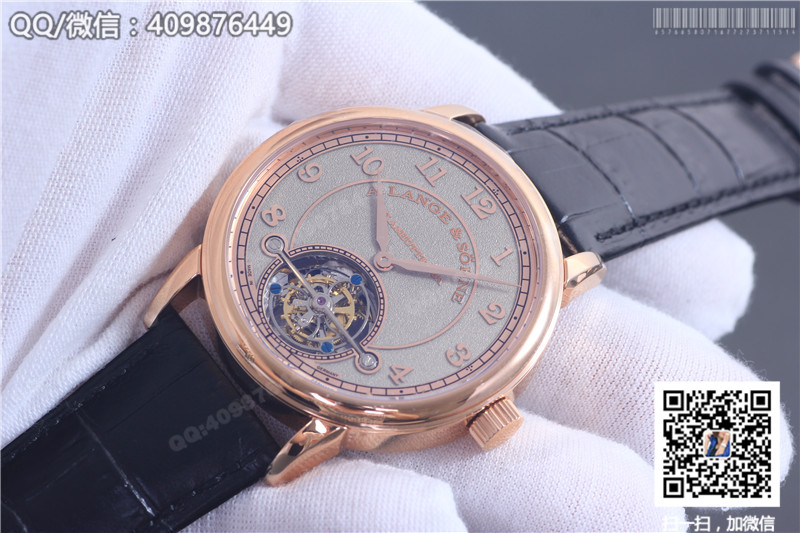 朗格A.Lange&Sohne 1815系列 玫瑰金表殼 銀灰色字面 手動陀飛輪