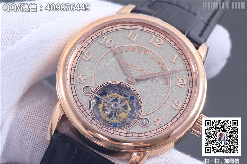 朗格A.Lange&Sohne 1815系列 玫瑰金表殼 銀灰色字面 手動陀飛輪