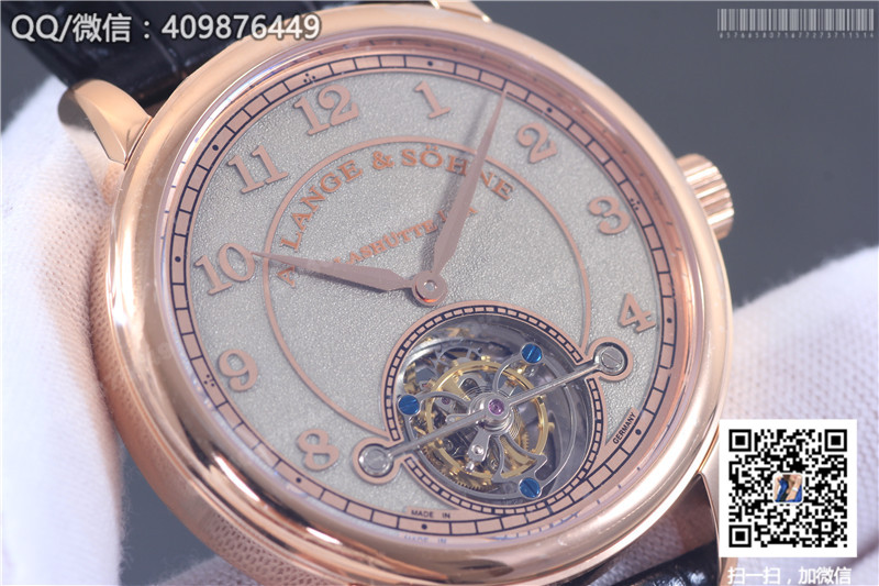 朗格A.Lange&Sohne 1815系列 玫瑰金表殼 銀灰色字面 手動陀飛輪