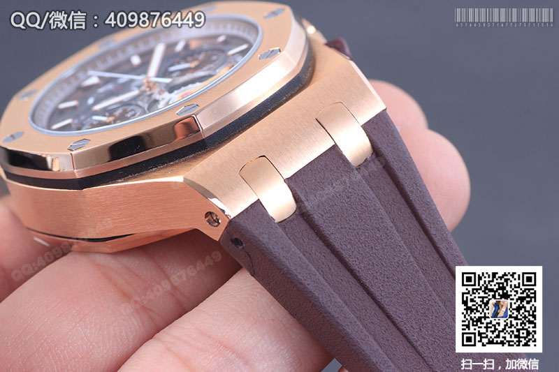 Audemars Piguet愛彼皇家橡樹系列26347TI.GG.D004CA.01玫瑰金鏤空石英腕表