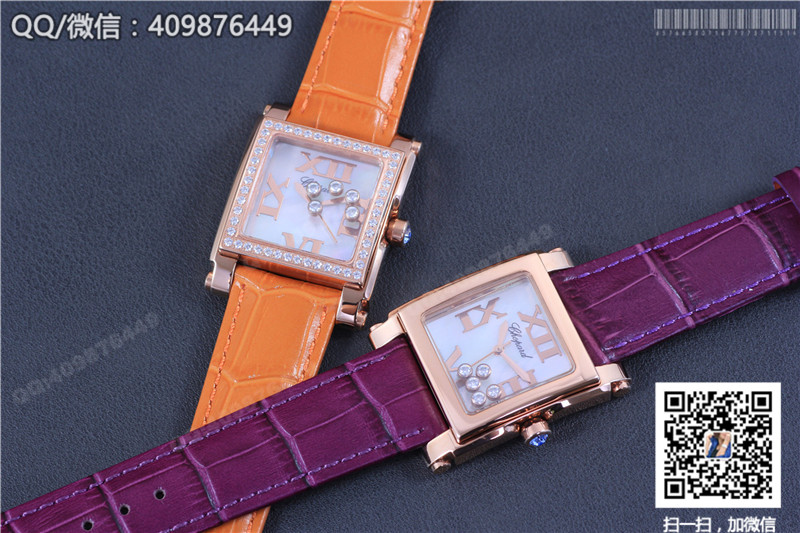 CHOPARD蕭邦HAPPY DIAMONDS系列275349-5001玫瑰金石英腕表