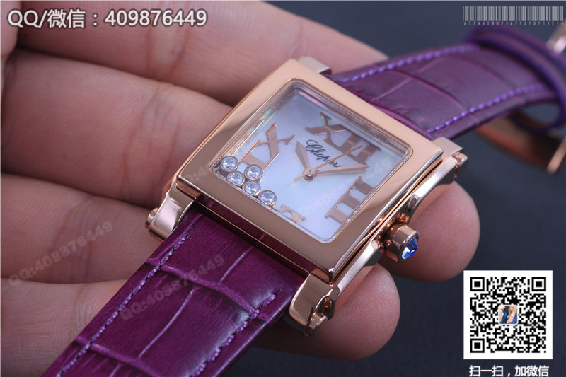 CHOPARD蕭邦HAPPY DIAMONDS系列275349-5001玫瑰金石英腕表