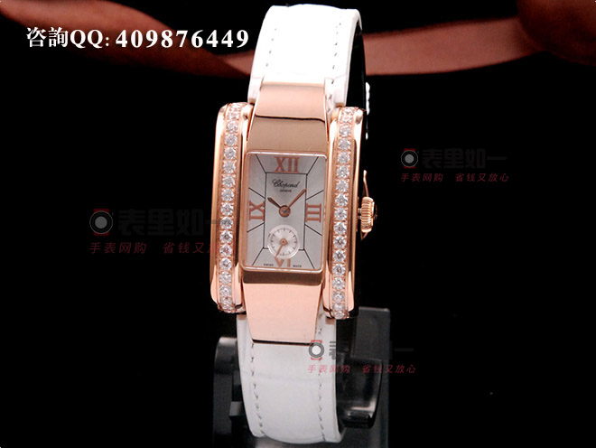 蕭邦chopard 時尚石英女士腕表 長方形 玫瑰金 35*24*11mm 