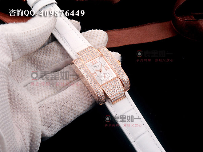 蕭邦chopard 時尚石英女士腕表 長方形 玫瑰金 35*24*11mm 