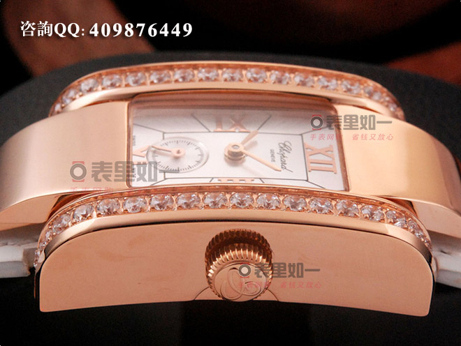 蕭邦chopard 時尚石英女士腕表 長方形 玫瑰金 35*24*11mm 