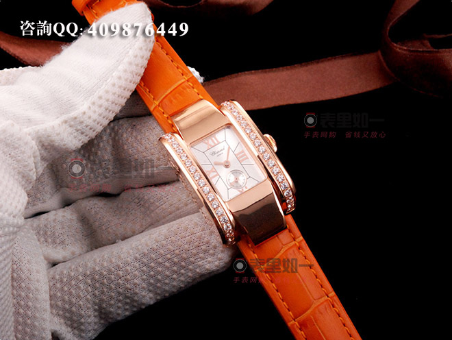 蕭邦chopard 時尚石英女士腕表 長方形 玫瑰金 35*24*11mm 