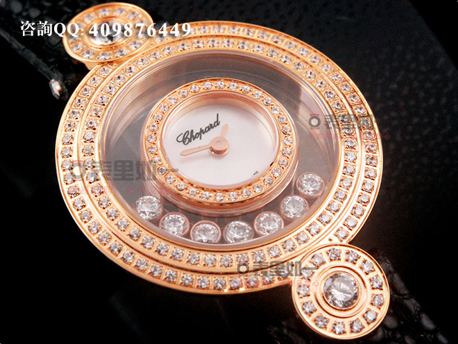  【1:1精品】蕭邦Chopard Happy Diamonds系列 鏡面走鉆 玫瑰金女士石英腕表