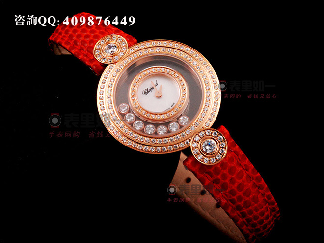  【1:1精品】蕭邦Chopard Happy Diamonds系列 鏡面走鉆 玫瑰金女士石英腕表