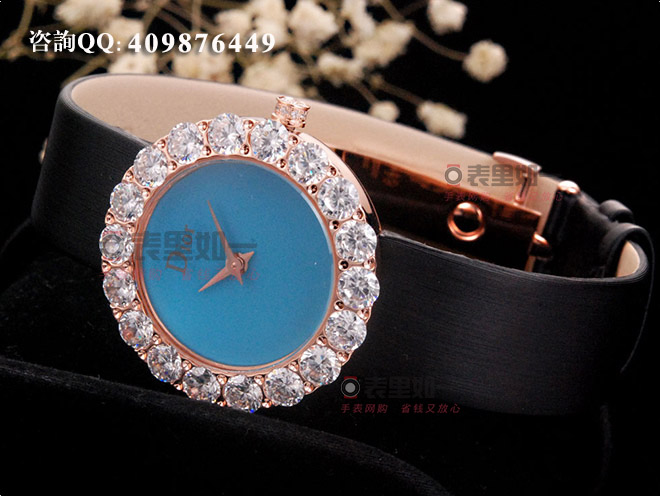 迪奧Dior 時尚鑲鉆瑞士石英腕表 玫瑰金 32*19mm 