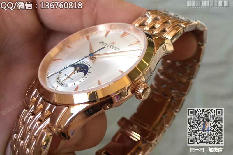 高仿積家Jaeger-LeCoultre MASTER CONTROL大師系列白盤(pán)黃金 自動(dòng)機(jī)械腕表