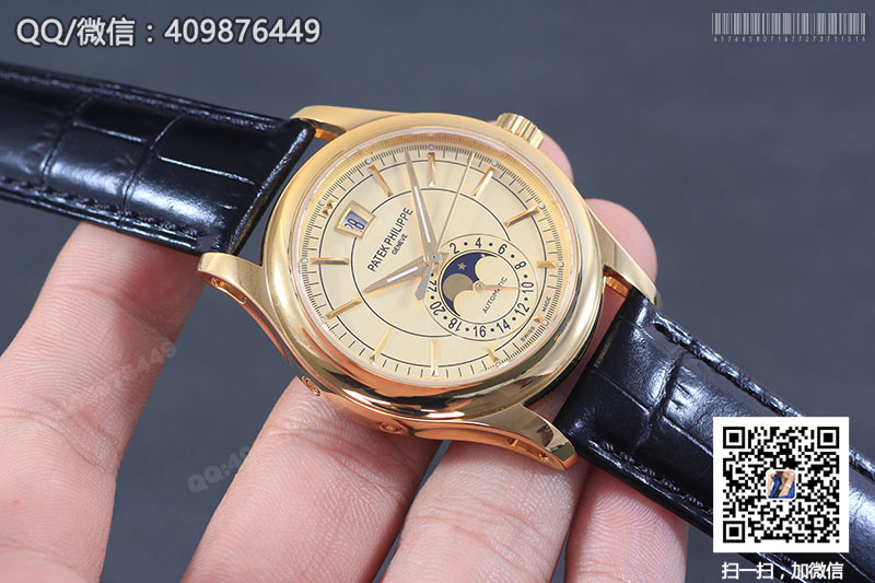 高仿百達翡麗PATEK PHILIPPE復雜功能計時系列5205R-001黃金色自動機械腕表