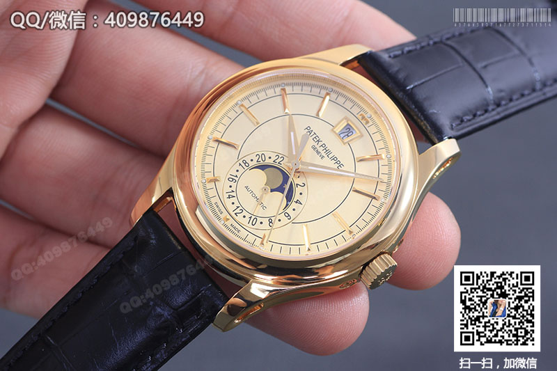 高仿百達翡麗PATEK PHILIPPE復雜功能計時系列5205R-001黃金色自動機械腕表