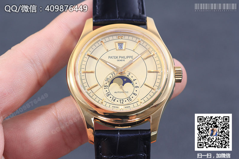 高仿百達翡麗PATEK PHILIPPE復雜功能計時系列5205R-001黃金色自動機械腕表