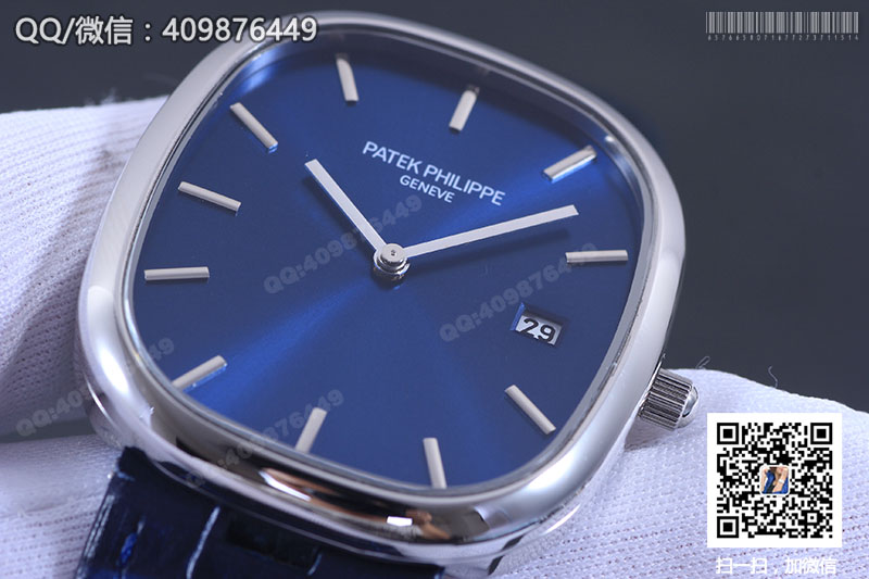 高仿百達(dá)翡麗PATEK PHILIPPE GOLDEN ELLIPSE系列5738P-001藍(lán)盤帶歷腕表