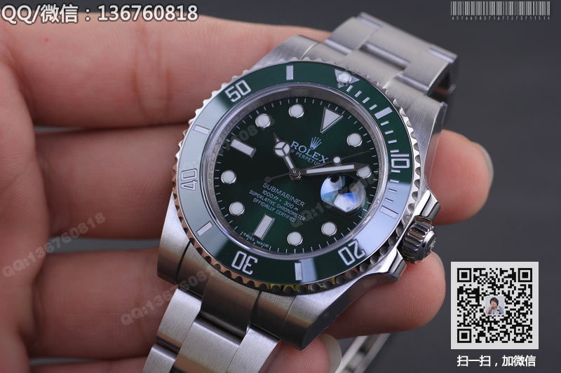 【N廠V6版】勞力士Rolex潛航者型腕表116610LV 綠水鬼 復(fù)刻2836機芯