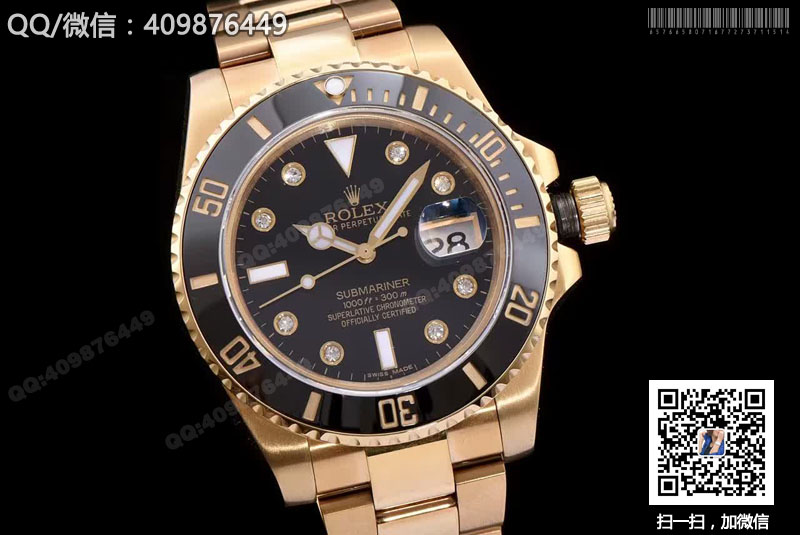 一比一精仿勞力士 Rolex 潛航者 Submariner 116618GLN 全金黑水鬼