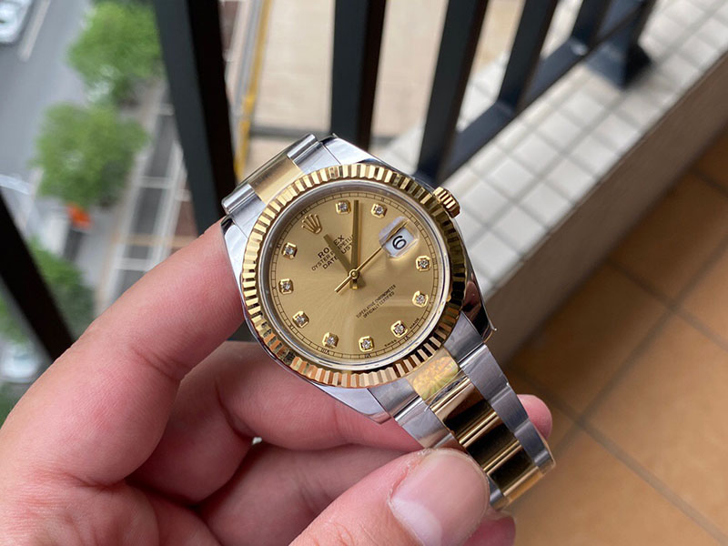 勞力士Rolex日志型系列DateJust 126333-0011機(jī)械間金男表（金色鑲鉆面）