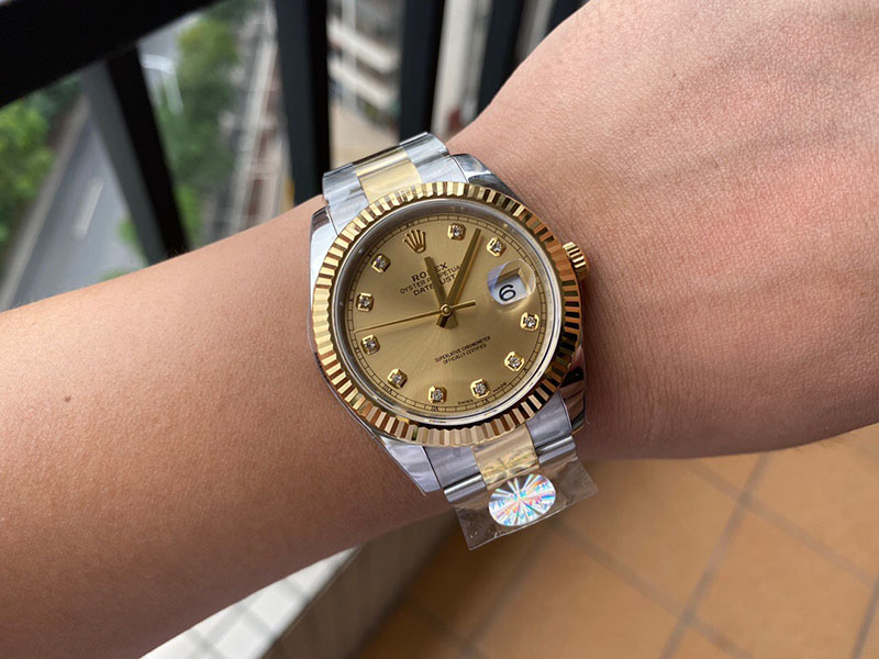 勞力士Rolex日志型系列DateJust 126333-0011機(jī)械間金男表（金色鑲鉆面）