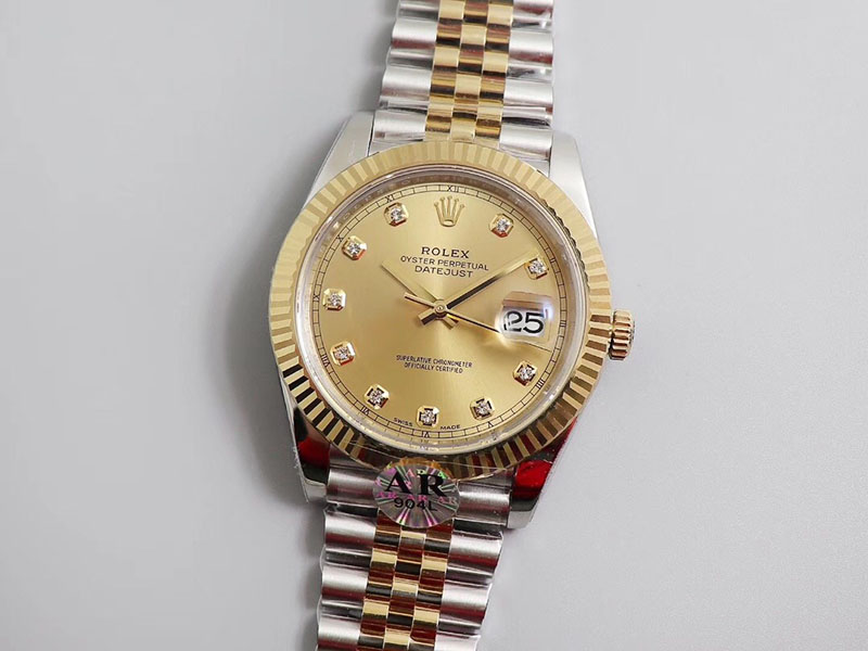 勞力士Rolex日志型系列DateJust 126333-0012機(jī)械間金男表（金色鑲鉆面）