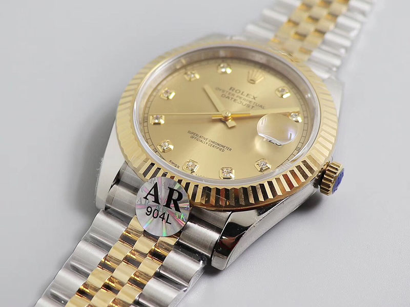 勞力士Rolex日志型系列DateJust 126333-0012機(jī)械間金男表（金色鑲鉆面）