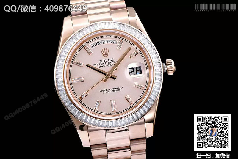 【精品】ROLEX勞力士星期日歷型系列218398-83218 鑲鉆時標(biāo)香檳色腕表