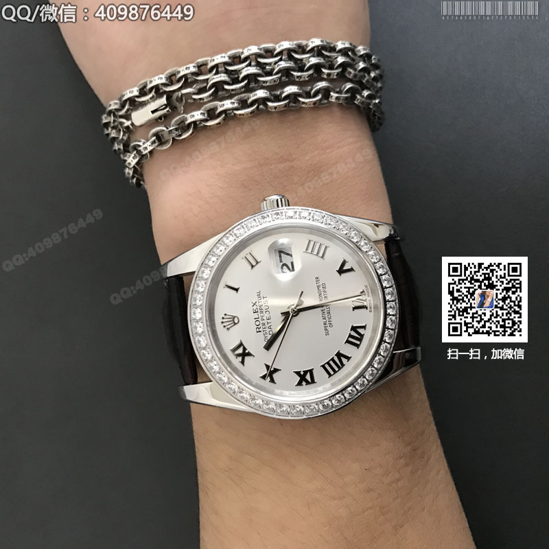 【精品】ROLEX勞力士星期日歷型系列 自動機(jī)械男表白盤鑲鉆