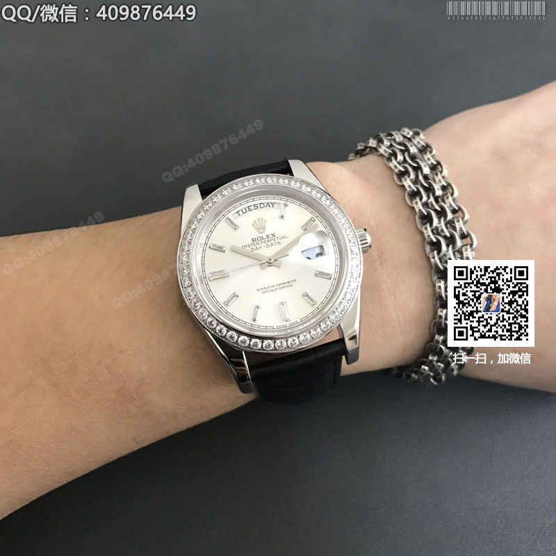 【精品】ROLEX勞力士日志型系列 自動機械男表白盤鑲鉆