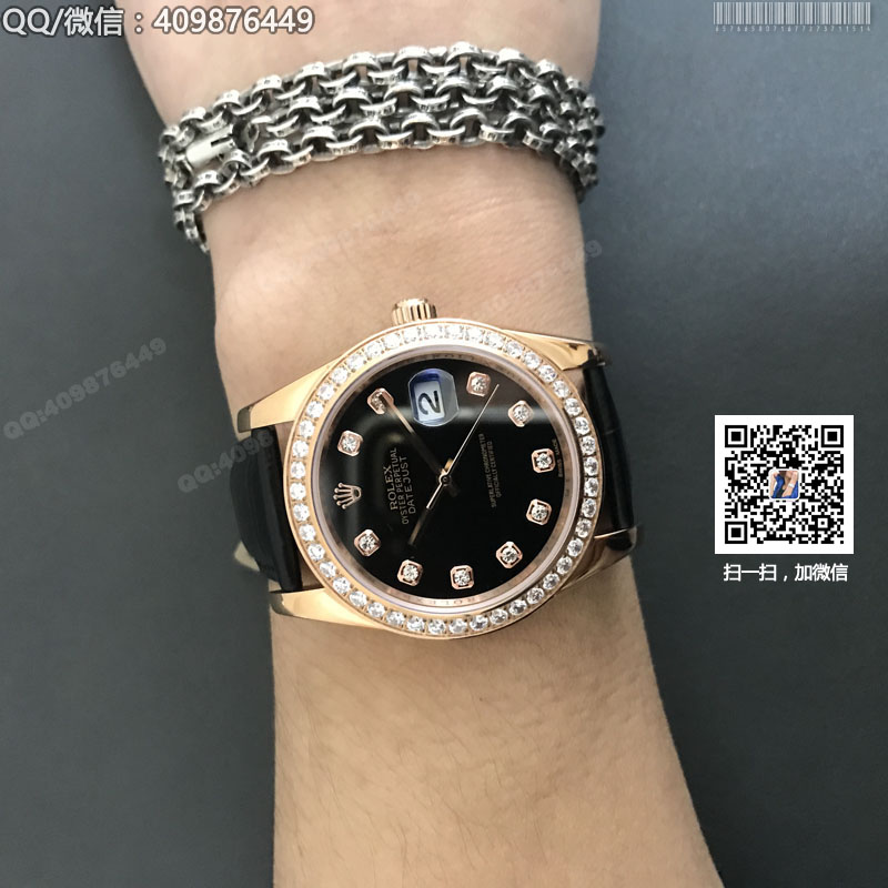 【精品】ROLEX勞力士日志型系列 自動機械男表黑盤鑲鉆