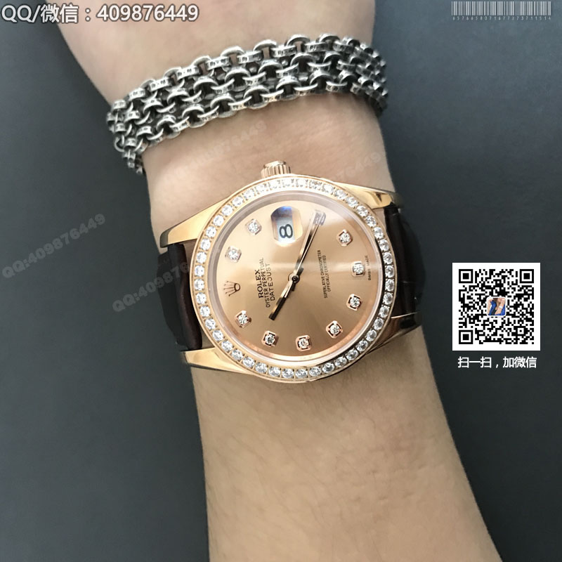 【精品】ROLEX勞力士日志型系列 自動機械男表金色盤鑲鉆