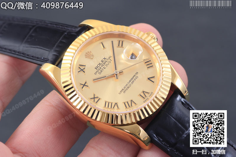 【精品】ROLEX勞力士日志型系列 自動機(jī)械男表金色盤