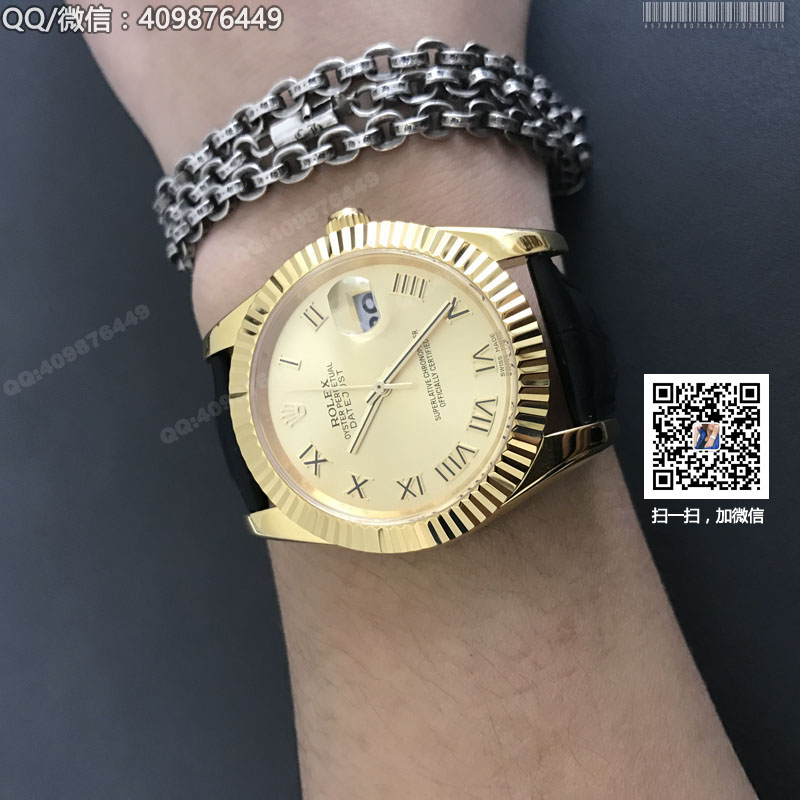 【精品】ROLEX勞力士日志型系列 自動機(jī)械男表金色盤