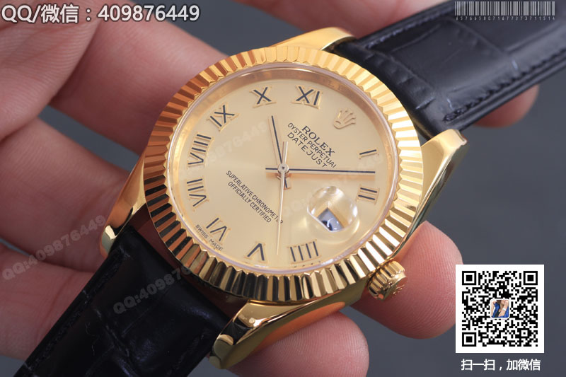 【精品】ROLEX勞力士日志型系列 自動機(jī)械男表金色盤