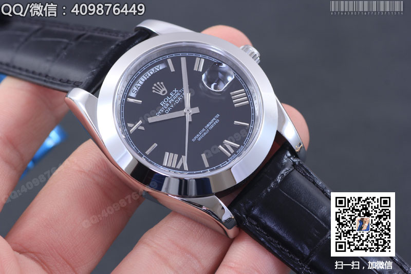 【精品】ROLEX勞力士星期日歷型系列 自動(dòng)機(jī)械男表黑盤