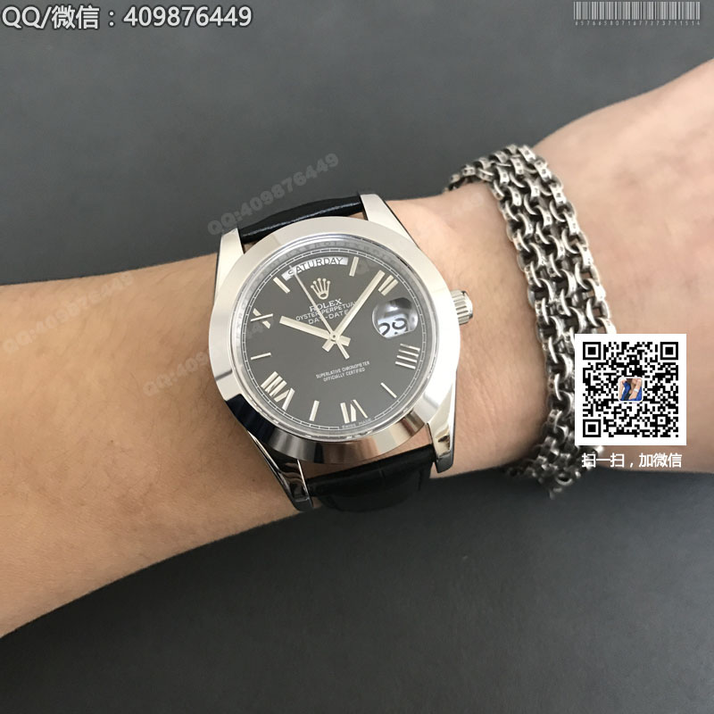 【精品】ROLEX勞力士星期日歷型系列 自動(dòng)機(jī)械男表黑盤