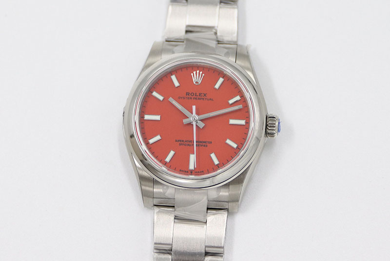 ROLEX勞力士日志型系列m277200-0008紅盤31毫米女士機(jī)械腕表