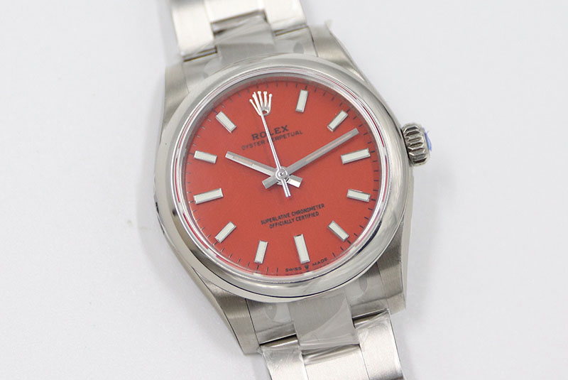 ROLEX勞力士日志型系列m277200-0008紅盤31毫米女士機(jī)械腕表