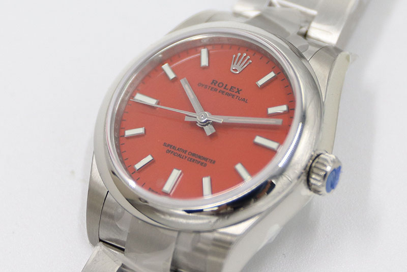 ROLEX勞力士日志型系列m277200-0008紅盤31毫米女士機(jī)械腕表