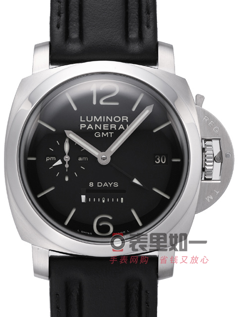 沛納海PANERAI Luminor 1950 8 Days GMT雙時區(qū)計時自動機械背透男表PAM00233