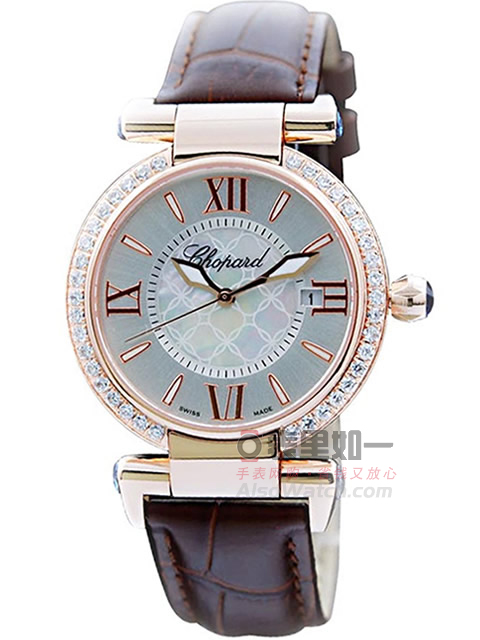 蕭邦CHOPARD女士時(shí)尚腕表【鑲鉆】【藍(lán)寶石鏡面】【玫瑰金】【夜光】【防水】