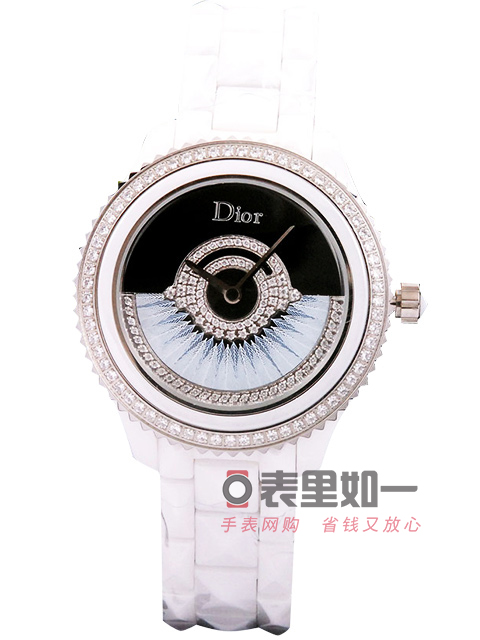 迪奧Dior 陶瓷表殼石英女士腕表 轉(zhuǎn)運(yùn)擺扇 黑色 38*13mm